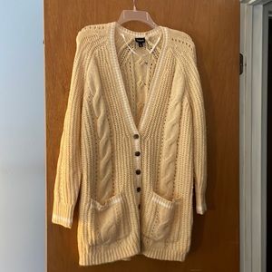 Torrid cable knit cardigan. Yellow.   Never worn.  Non- smoking home.